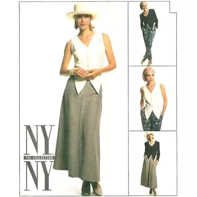 McCalls Sewing Pattern 8710 NY NY Designer Jacket Vest Pants Skirt Size 12 • $9.95