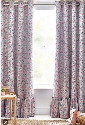 LAURA ASHLEY BLOSSOM FLORAL BLACKOUT EYELET CURTAINS - 168x229CM 66x90  • £48