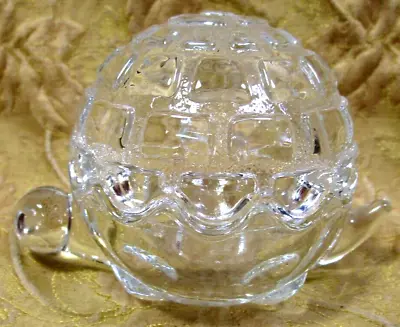 Vintage ANCHOR HOCKING USA Heavy Glass TURTLE Candy/trinket/jewelry Dish & Lid • $10