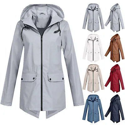 NEW Womens Waterproof Raincoat Ladies Outdoor Wind Rain Forest Warm Jacket Coat • £14.77