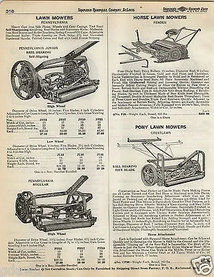 1935 PAPER AD Fenden Crestlawn Pennsylvania Pony Horse Power Drawn Lawn Mower • $7.99