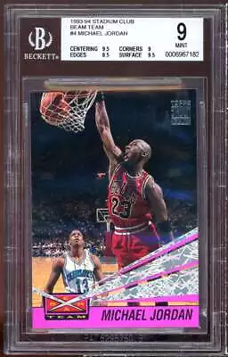 Michael Jordan Card 1993-94 Stadium Club Beam Team #4 BGS 9 (9.5 9 8.5 9.5) • $400