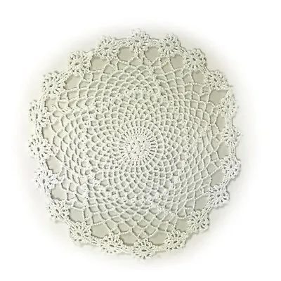 £5.75 • Buy White Crochet Lace Round Doily Pack Of 4 Cotton Doilies Vintage Home Table Mat