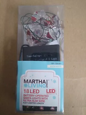 Martha Stewart Living 18 - Battery Operated Santa LED Lights Warm White New • $12