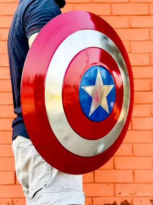 Captain America’s Shield Metal 1:1 24  Captain America Shield Movie Costume Prop • $89.99