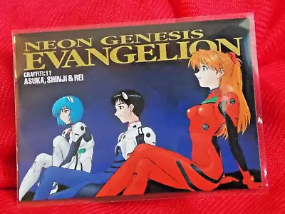 Vintage 1998 Evangelion Rei Asuka & Shinji Trading Card Gr11 Bandai Uk 🚚 Anime • £8.99