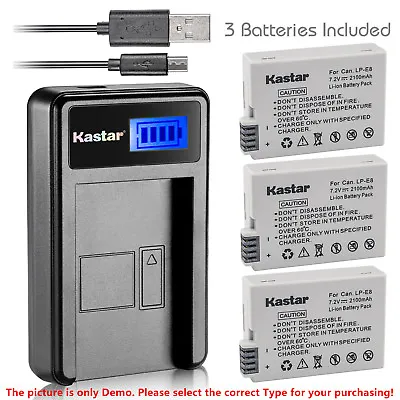 Kastar Battery LCD USB Charger For Canon LP-E8 & Canon EOS Kiss X4 Digital SLR • $12.99