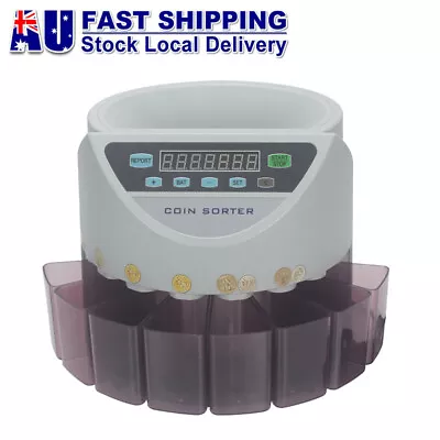 LED Electronic Coin Sorter Counter Counting Sorting Machine For Australian Coins • $184.99