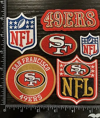 LOT SET OF 6 San Francisco 49ers NFL FOOTBALL Embroidered Iron On Patches • $17.99