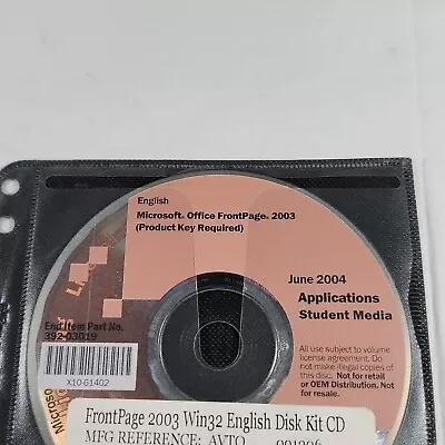 Microsoft Office FrontPage 2003 ~  W/Product Key  (Not For Windows 10+) • $28.99