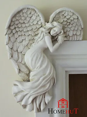 £11.01 • Buy Door Frame Angel Wings Wall Sculpture Ornament Garden Home Decor Secret Fairy 
