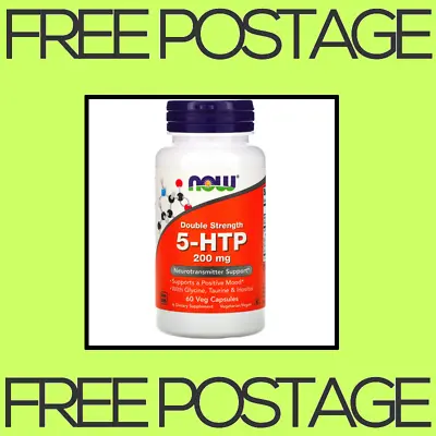 NEW NOW Foods 5-HTP Double Strength 200 Mg - 60 Veg Capsules FREE SHIPPING • $64.90