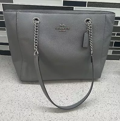 Coach C1566 Marlie Tote Granite Leather Chain Shoulder Bag • $65