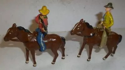 Two Johillco Vintage Lead Wild West Mounted Cowboys - 1930/40's • £4.99