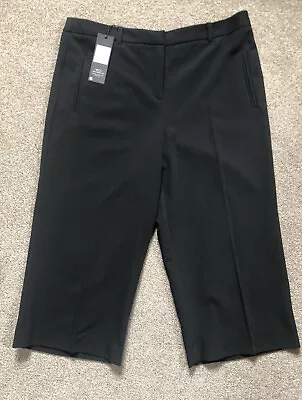 M&Co Black Smart Flat Front Straight Leg Culottes Size 10 Office Work NWT • $22.18