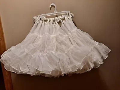$15.60 • Buy Ladies Square Dance Petticoat White 2 Layers Elastic Waist 