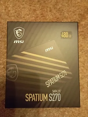 MSI S270 SPATIUM SATA 2.5 Inch 480GB - Internal Solid State Drive SSD - New • £44.99