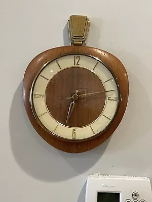 Vintage MCM Mid Century Modern Kienzle German Wood Watch Wooden Wall Clock WORKS • $9.99