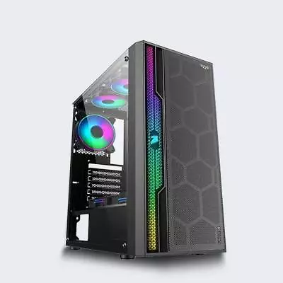 Gaming PC Case Armaggeddon Nimitz N9 RGB ATX Gaming Case Black • $95.95