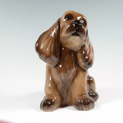 Vintage 70s HOLLAND MOLD Ceramic Cocker Spaniel Puppy Planter Brown • £50.34