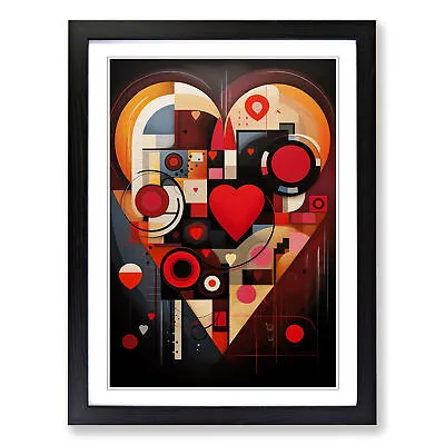 Love Heart Constructivism No.2 Wall Art Print Framed Canvas Picture Poster Decor • £24.95