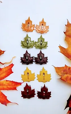 LOT OF 10 Maple Leaf Refrigerator Magnets Note Paper Clips 3 X 2.5  Red Yellow • $19.99