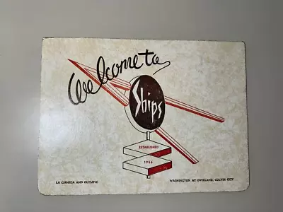 Ships Coffee Shop Vintage Menu Culver City Los Angeles Googie Mid-Century • $99