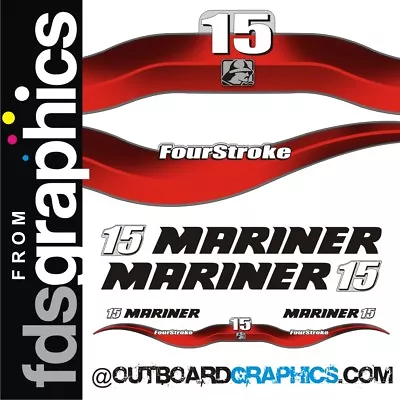 Mariner 15hp 4 Stroke Outboard Engine Decals/sticker Kit • $40.80