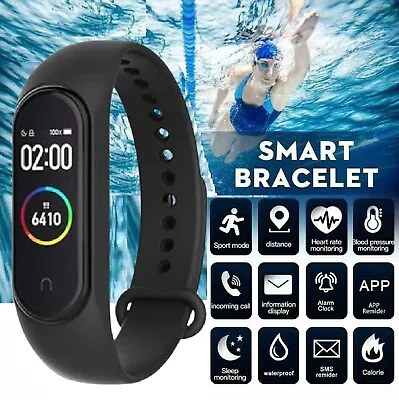 Bluetooth Smart Bracelet Heart Rate Sleep Monitor Sport Watch Fitness Tracker AU • $18.99