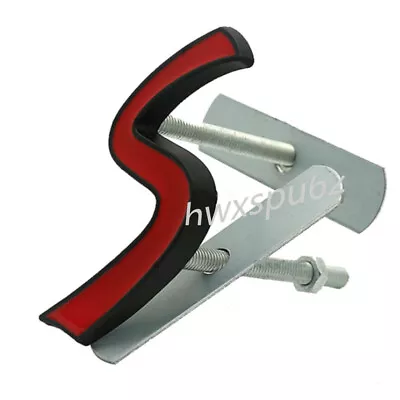 Black Red S Logo Front Grille Emblem Badge Sticker For Mini Cooper S R50 R52 R53 • $11.68