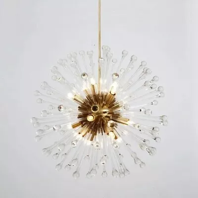 1950's Mid Century Hand Blown Italian Murano Glass Crystal Dandelion Chandelier • $500.40