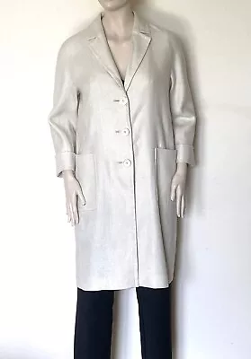 S' MAX MARA Linen Blend Coat Size 12 US 14 GB 42 DE 46 IT • $189