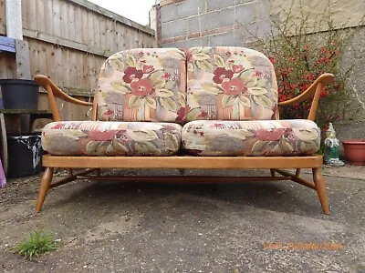 Ercol 2 Seater Sofa Loung Chair Blue Label Mid Century Vintage Love Seat • £325