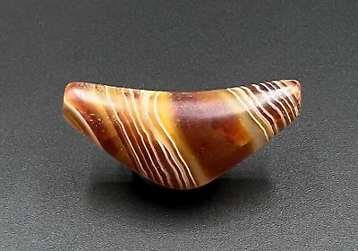 Antique Vintage Gems Jewelry Agate Stone Horn Shape Necklace Bead Pendant • $360