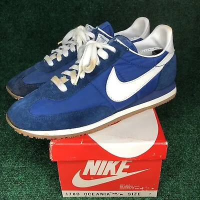 $199.99 • Buy Vintage Nike Oceania Running Shoe Sz Wmns 7 Blue White Swoosh Sole WITH BOX