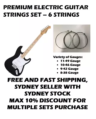 $9 • Buy Electric Guitar Strings Many Gauges Premium Universal One Free Pick Per Set