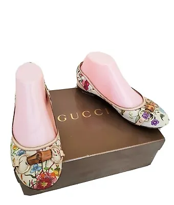 Gucci Authentic Vintage Lady's Flats Ballet Pumps Sz Eur37.5 UK 4.5 • £134.99