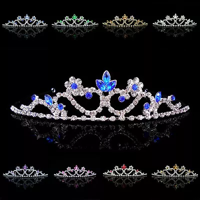 Kids Flower Girl Children Wedding Prom Mini Tiara Crown Princess - 10 Colors • $9.50