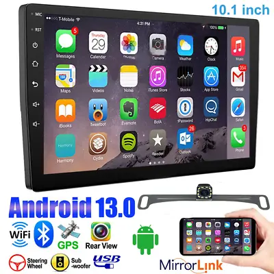 10.1  Android 13 For Apple Carplay Car Stereo Radio GPS Navi WiFi 2 Din + Camera • $79.89