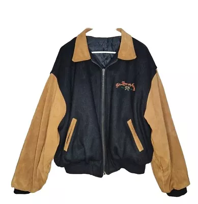 Rare Vintage Identity Inc Varsity Jacket  For Love Or Money  Wool/Suede Size L  • $54.95