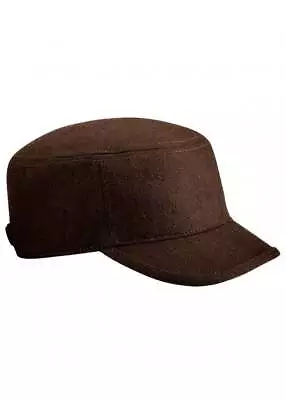 Beechfield Adults Unisex Brown Melton Wool Cap | Peaked With Buckle Detail • £4.28