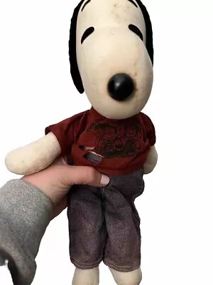 Snoopy Doll 15” Vintage 1968 Cloth With Original Clothes Red Shirt And Jeans • $100