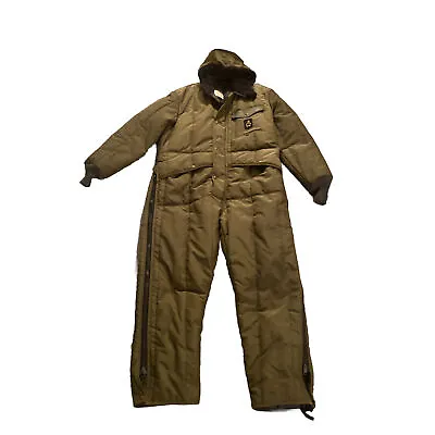 Mens VTG RefrigiWear Insulated Coveralls Style 541 Snowsuit USA XL Green Olive • $109.99