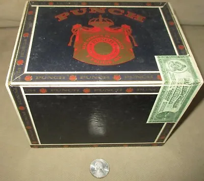 $7.99 • Buy Vintage Punch Wooden Cigar Box (Empty), Republica De Honduras Stamped, 50 Cigars