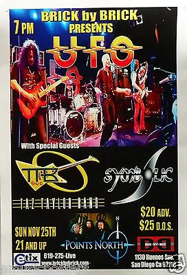 UFO / TTB / SYMBOLIC 2012 SAN DIEGO CONCERT TOUR POSTER - Hard Rock Music • $18.18