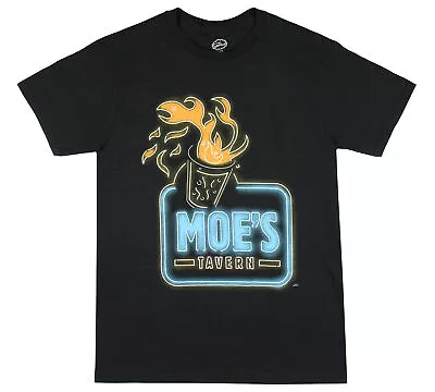 The Simpsons Shirt Men's Moe's Tavern Flaming Moe Neon Sign Logo T-Shirt Tee • $14.99