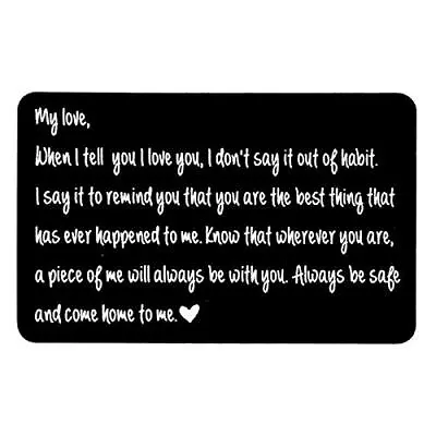 I Love You Wallet Card Love Note For Husband To My Love Gifts Engraved Wallet... • $18.60