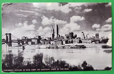 Skyline From The Kentucky Shore Cincinnati Ohio Vintage 1940's Photo Postcard • $11.99