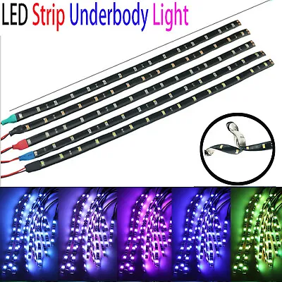 Waterproof 12V 30-120cm Motorcycle Underglow Lights LED Strip Colorful LED Light • $3.87