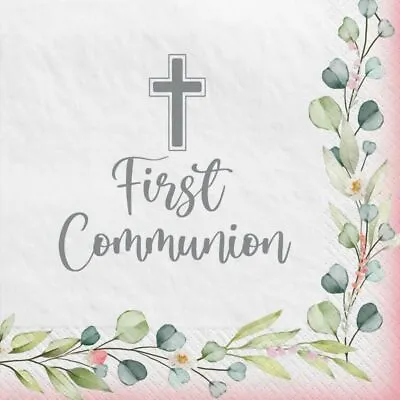 My First Communion Girl Lunch Napkins Paper 40 Per Pack 6 1/2  X 6 1/2  • £6.74
